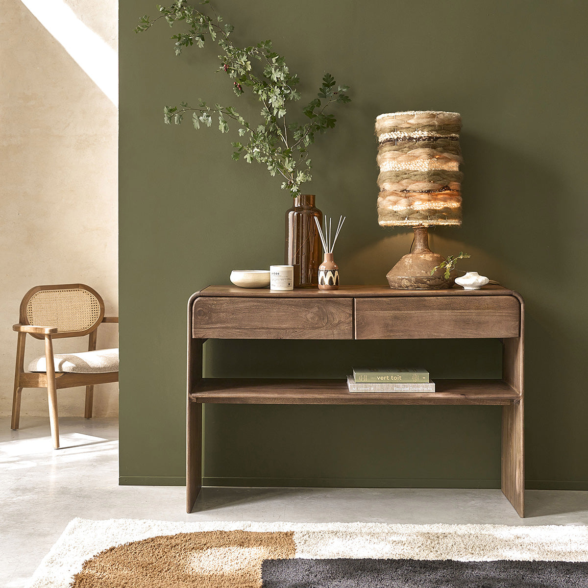 SOFIA - Console in legno massello di mango, 120 cm