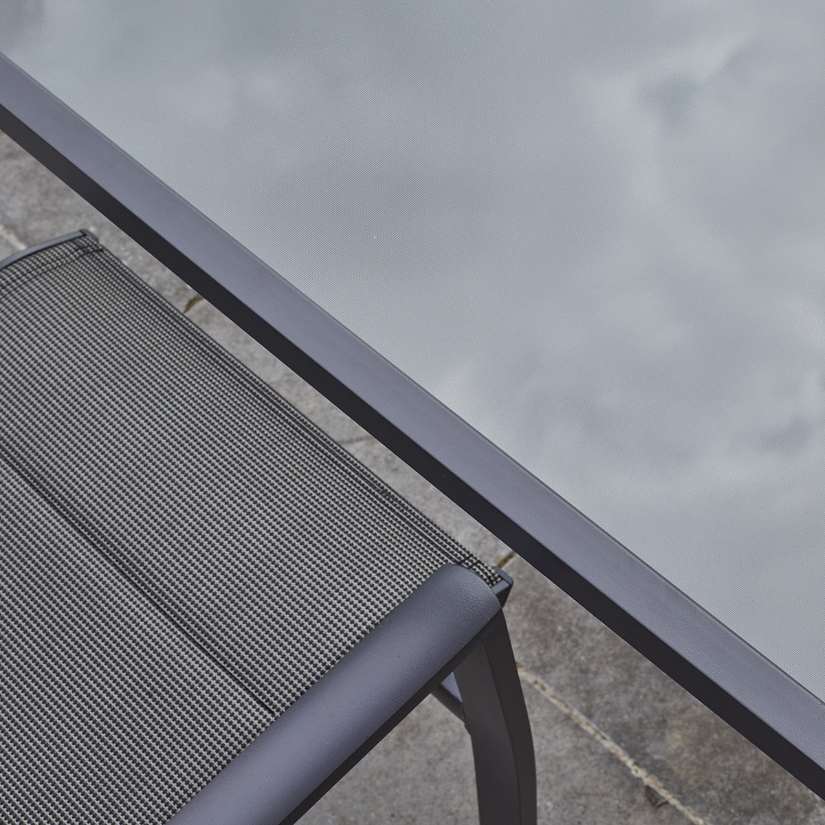 MODULO - Set di mobili da giardino in alluminio grigio con tavolo allungabile 8/12 pers.