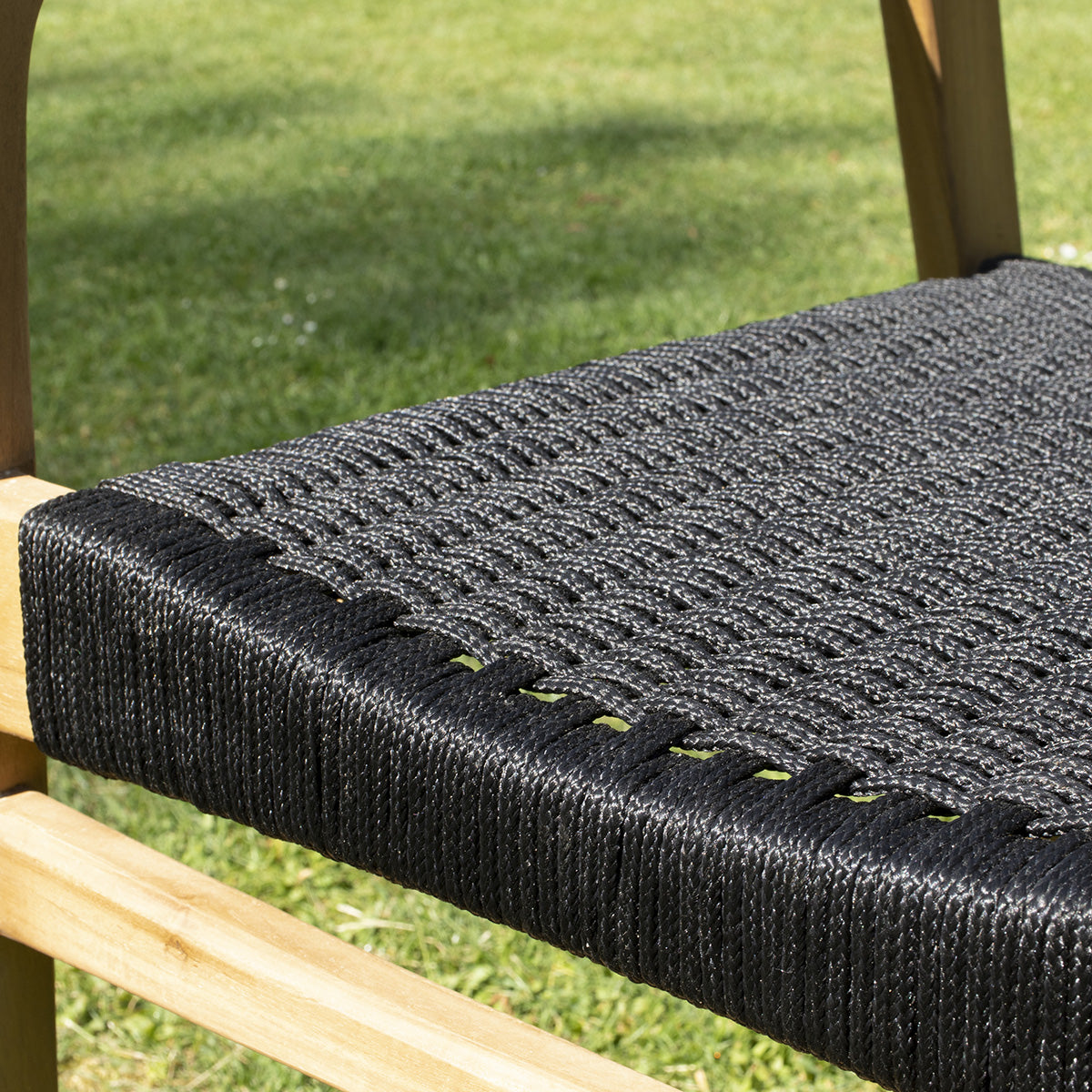 ESTHER - Set di mobili da giardino in teak massello e corda per 8 pers.