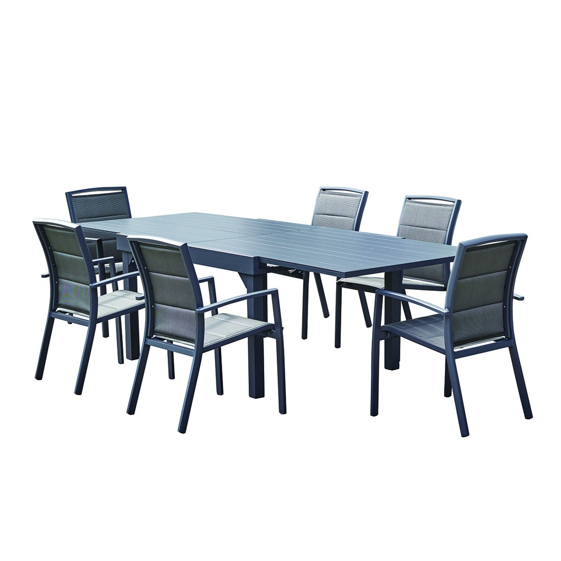 MODULO - Set di mobili da giardino con tavolo allungabile in alluminio 6/10 pers.