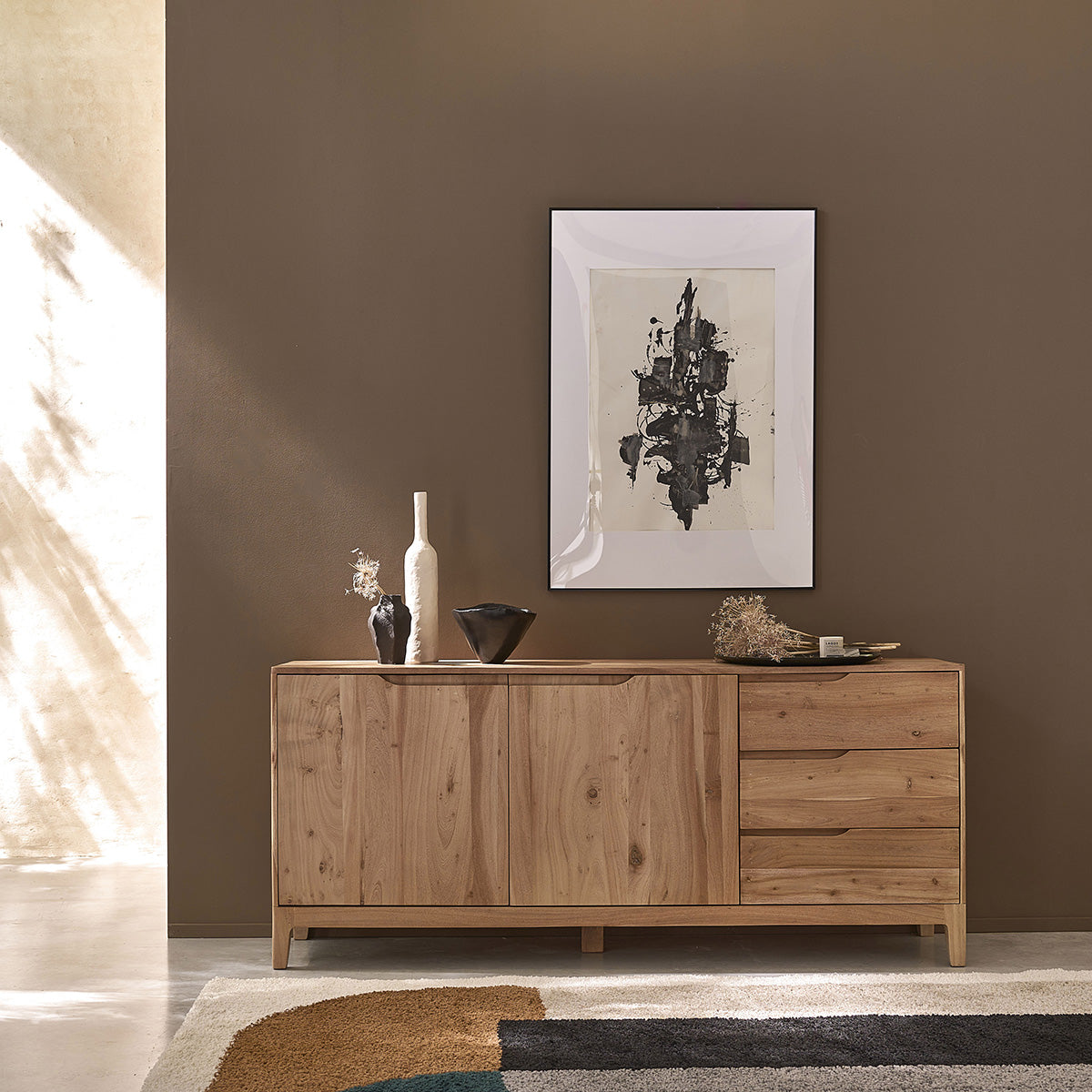 SAMSO - Credenza in acacia massiccia da 170 cm