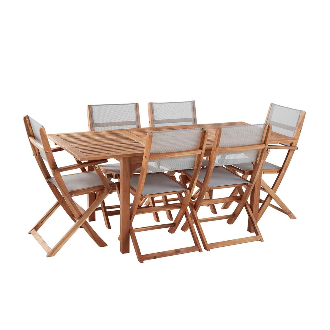 HANOÏ - Set di mobili da giardino in acacia 6 pers.