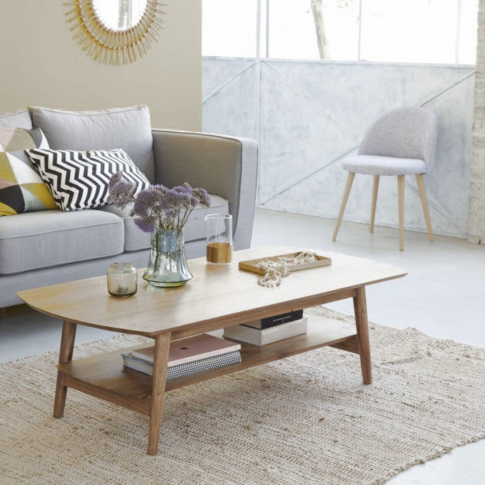 ODDA - Tavolino in mindi massello 130 cm