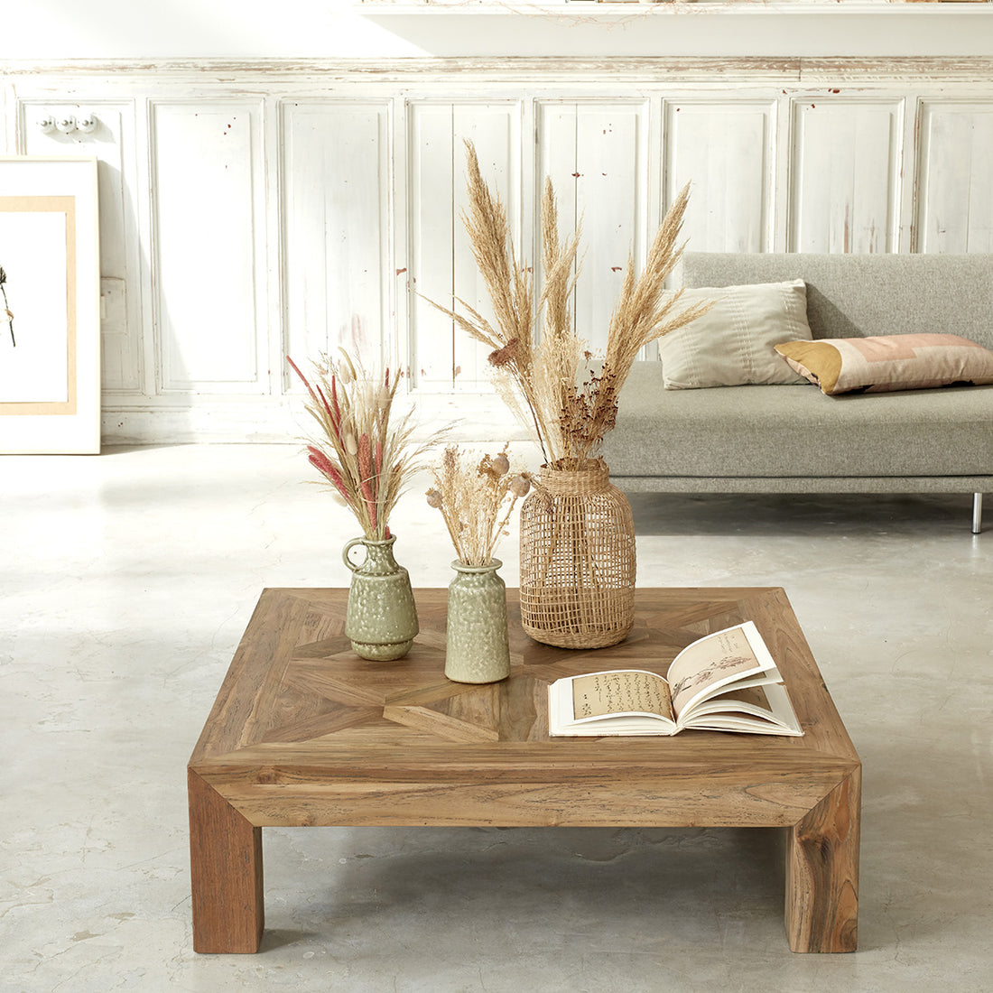 CARGO - Tavolino in teak massello riciclato 100 cm