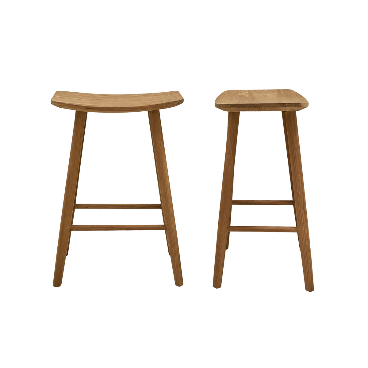 AMBRE - Set di 2 sgabelli in teak massello 65 cm