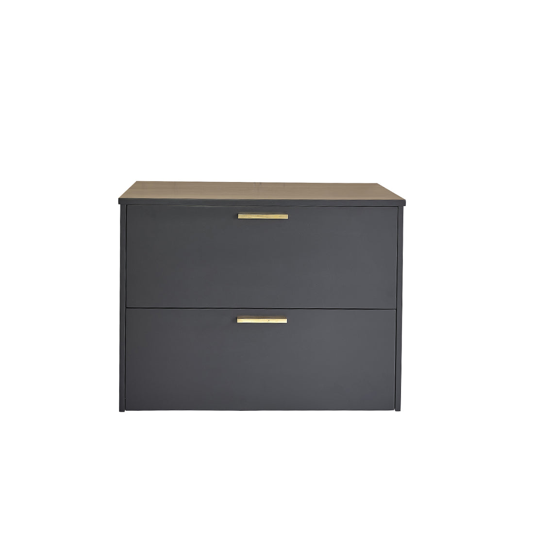 LUNA - Mobile sottolavabo sospeso in acacia massello nero 80 cm