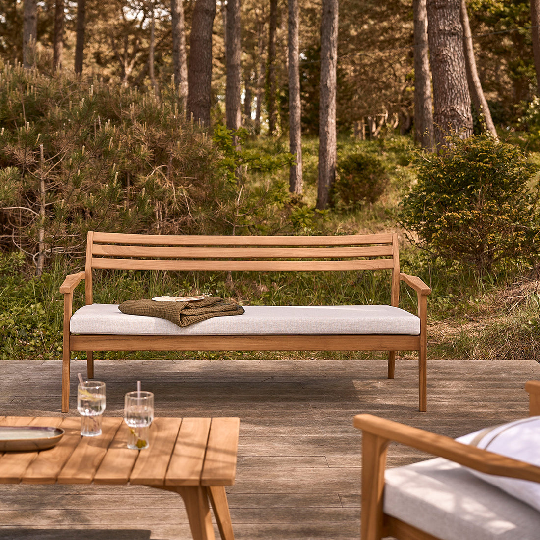 BARI - Divano da giardino in teak massello 175 cm