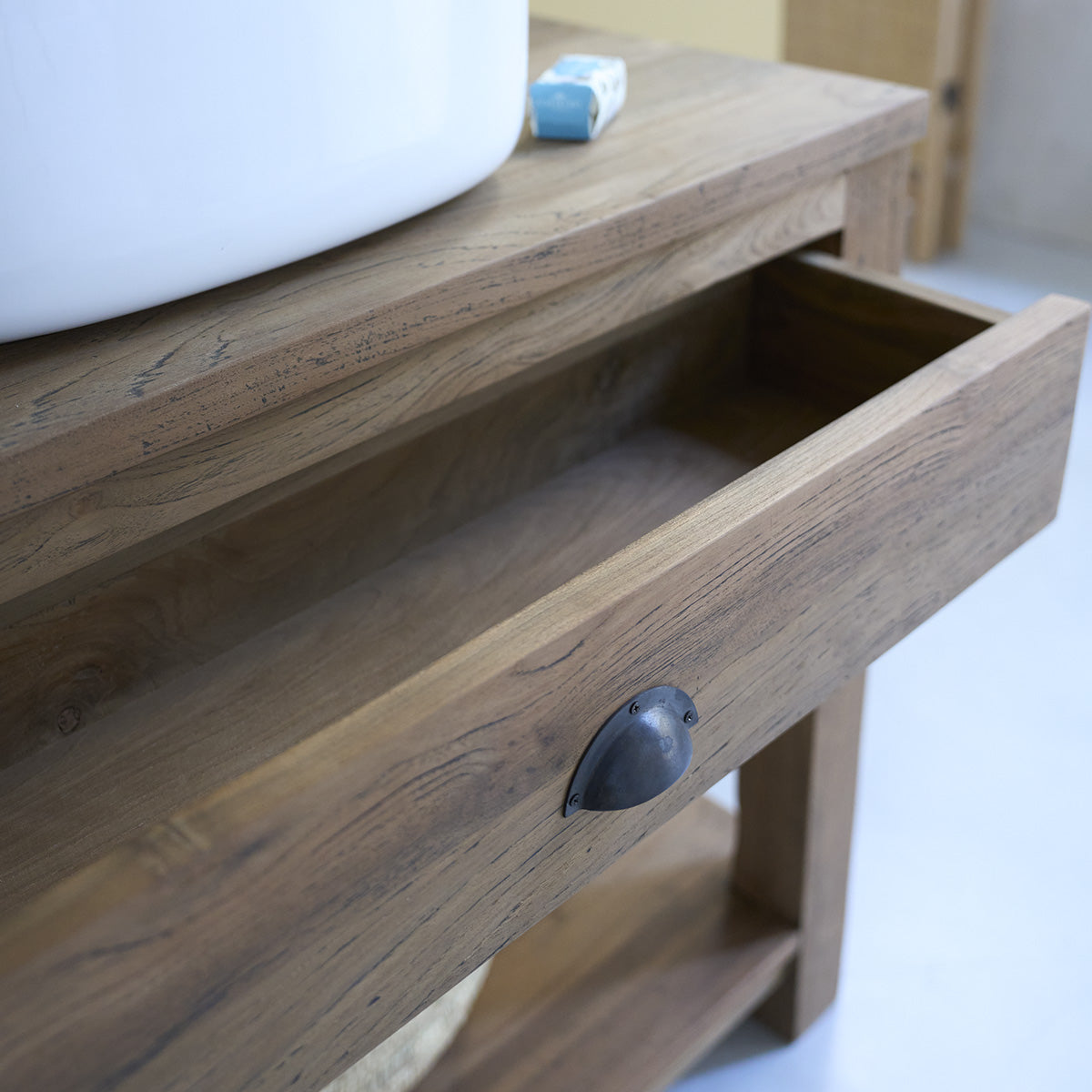 AUSTIN - Mobile sottolavabo in teak riciclato da 90 cm