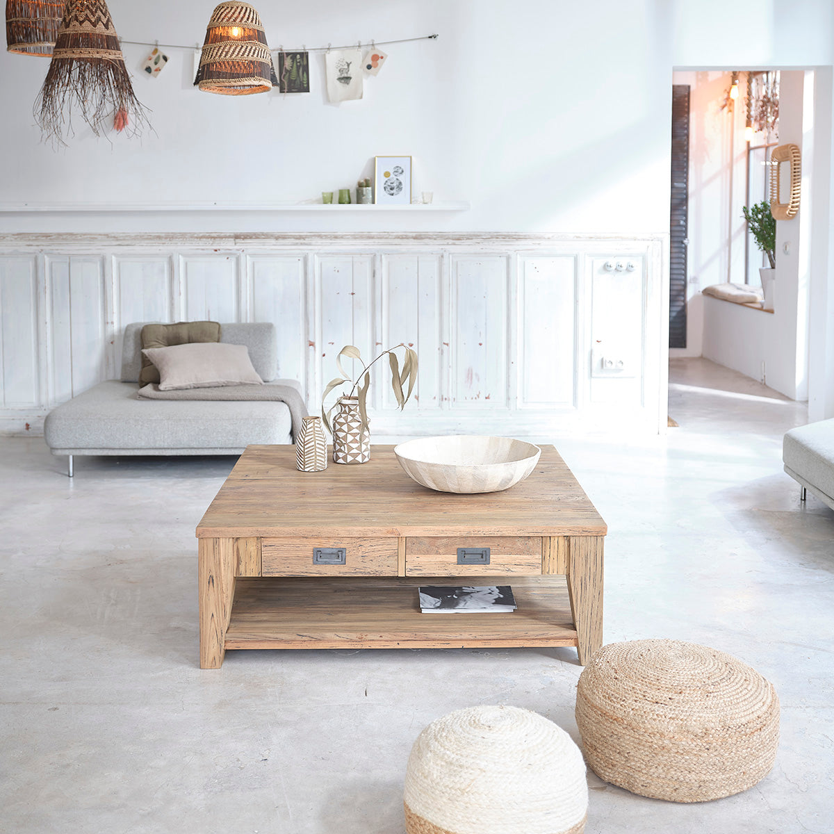 CARGO - Tavolino in teak massello riciclato 120 cm