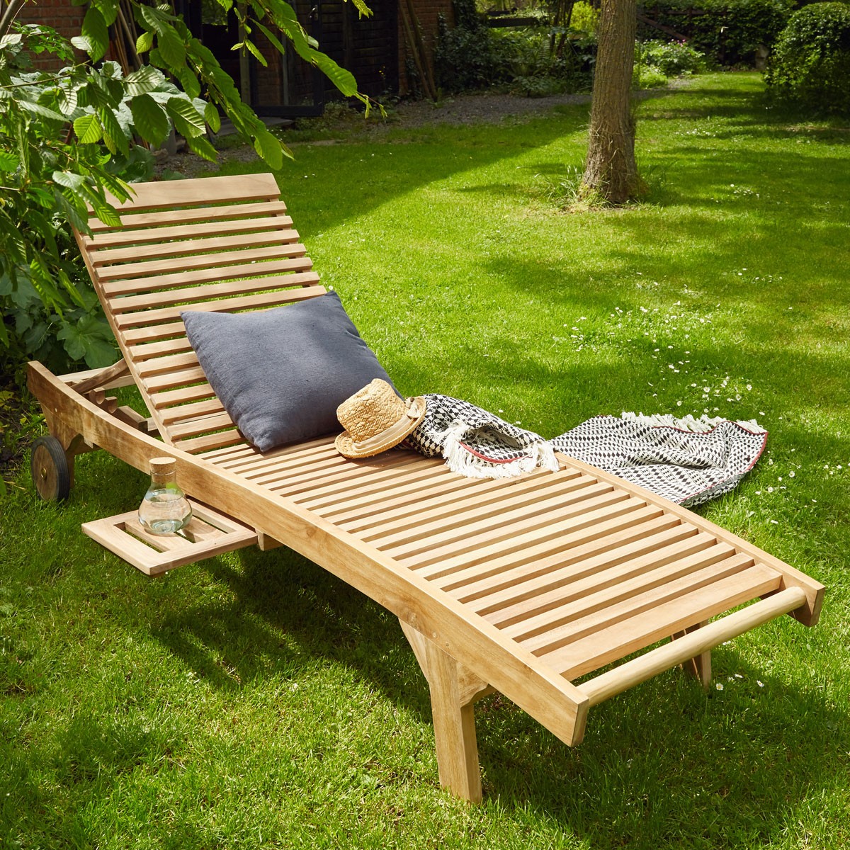 MALTE - Lettino in teak massello (set di 2)