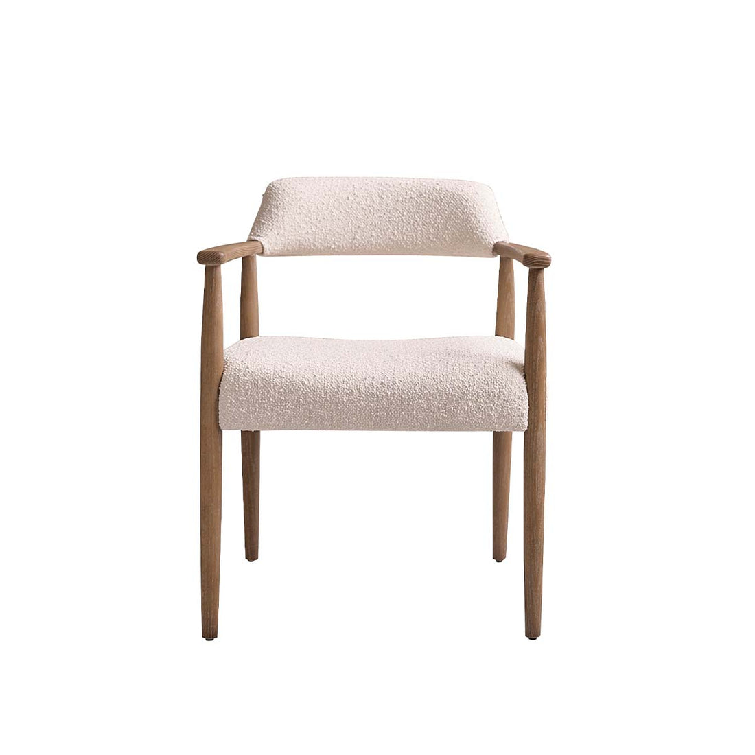 LUISA - Sedia in rovere massello e tessuto bouclé