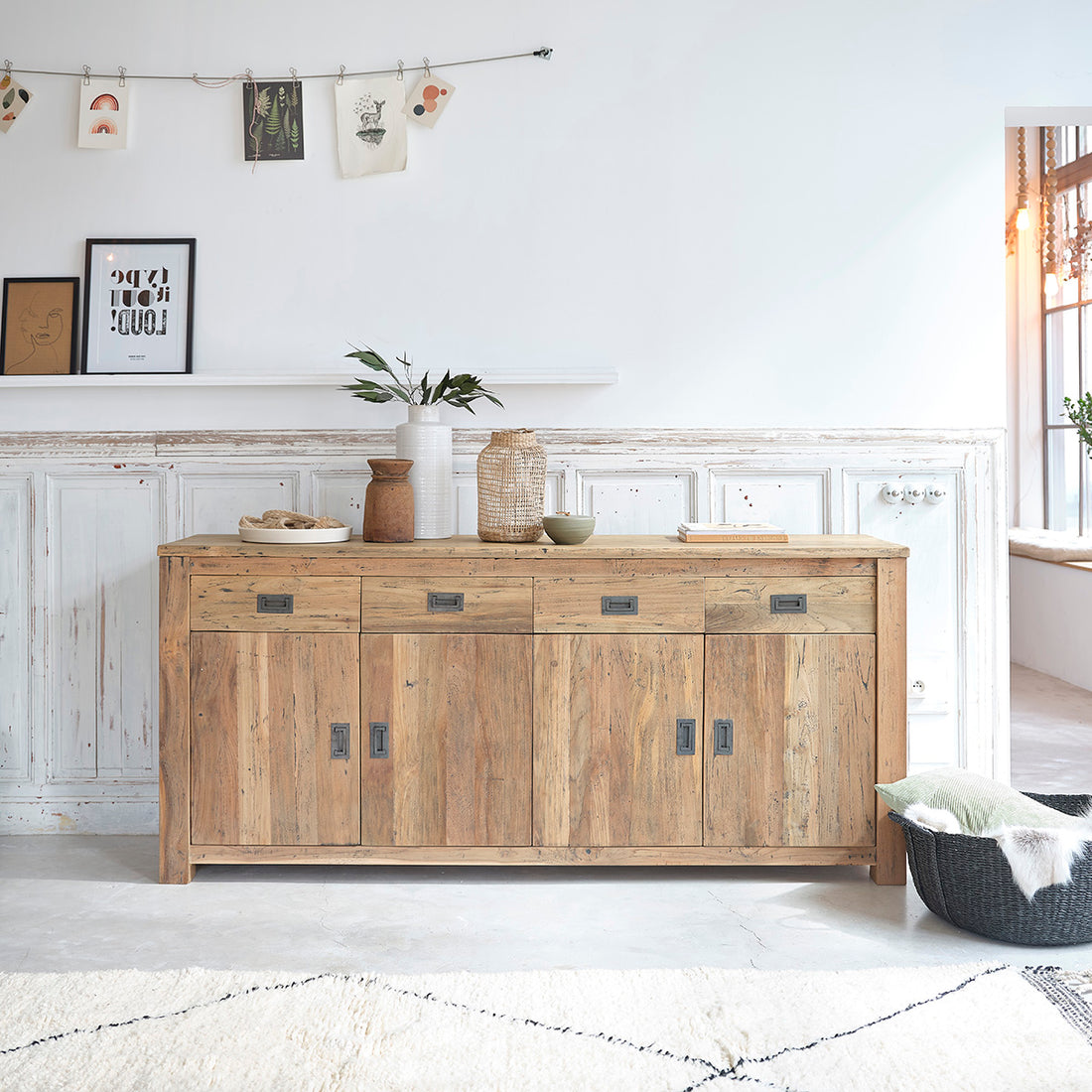 CARGO - Credenza in teak massello riciclato 200 cm