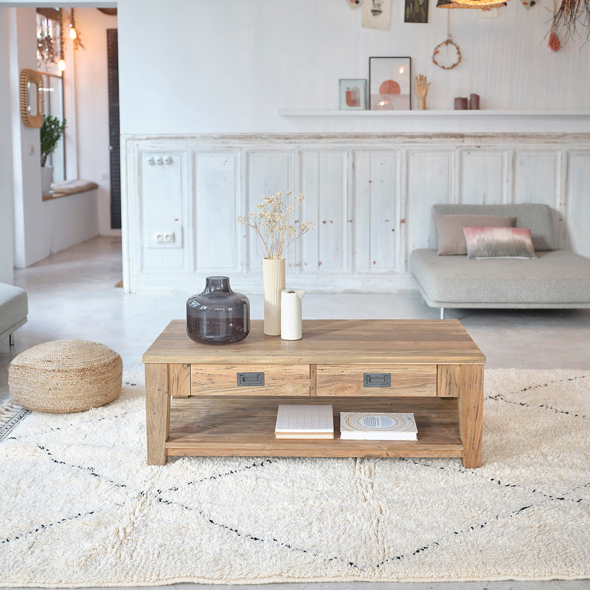 CARGO - Tavolino in teak massello riciclato 120 cm