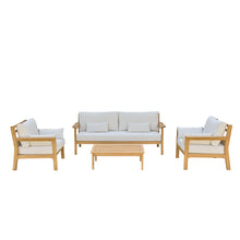 Set di mobili da giardino bassi in teak massello con cuscini