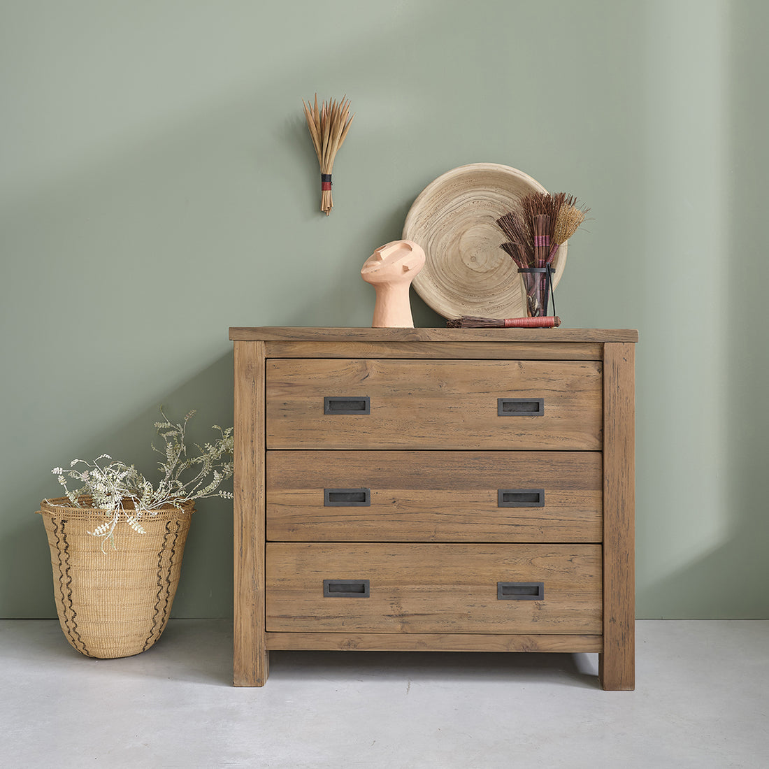 CARGO - Cassettiera in teak massello riciclato 90 cm