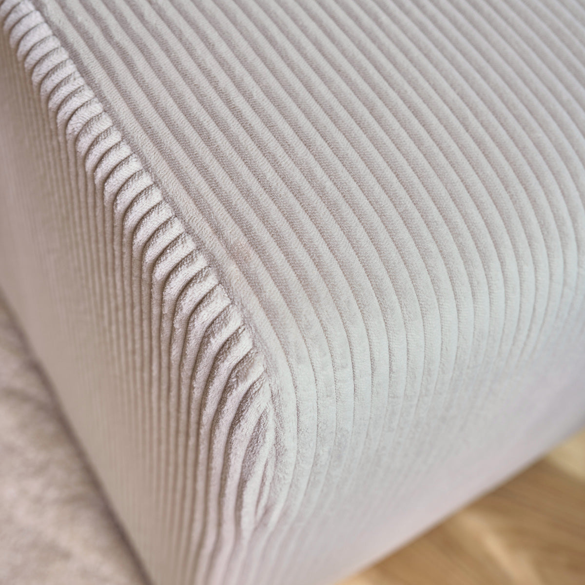 ALPHONSE - Divano dritto 3 posti in velluto a coste ecrù