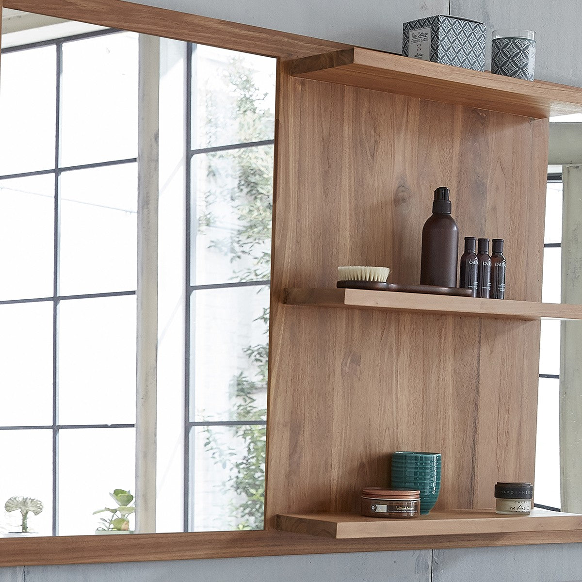 Specchio rettangolare in teak massello 160x80 cm