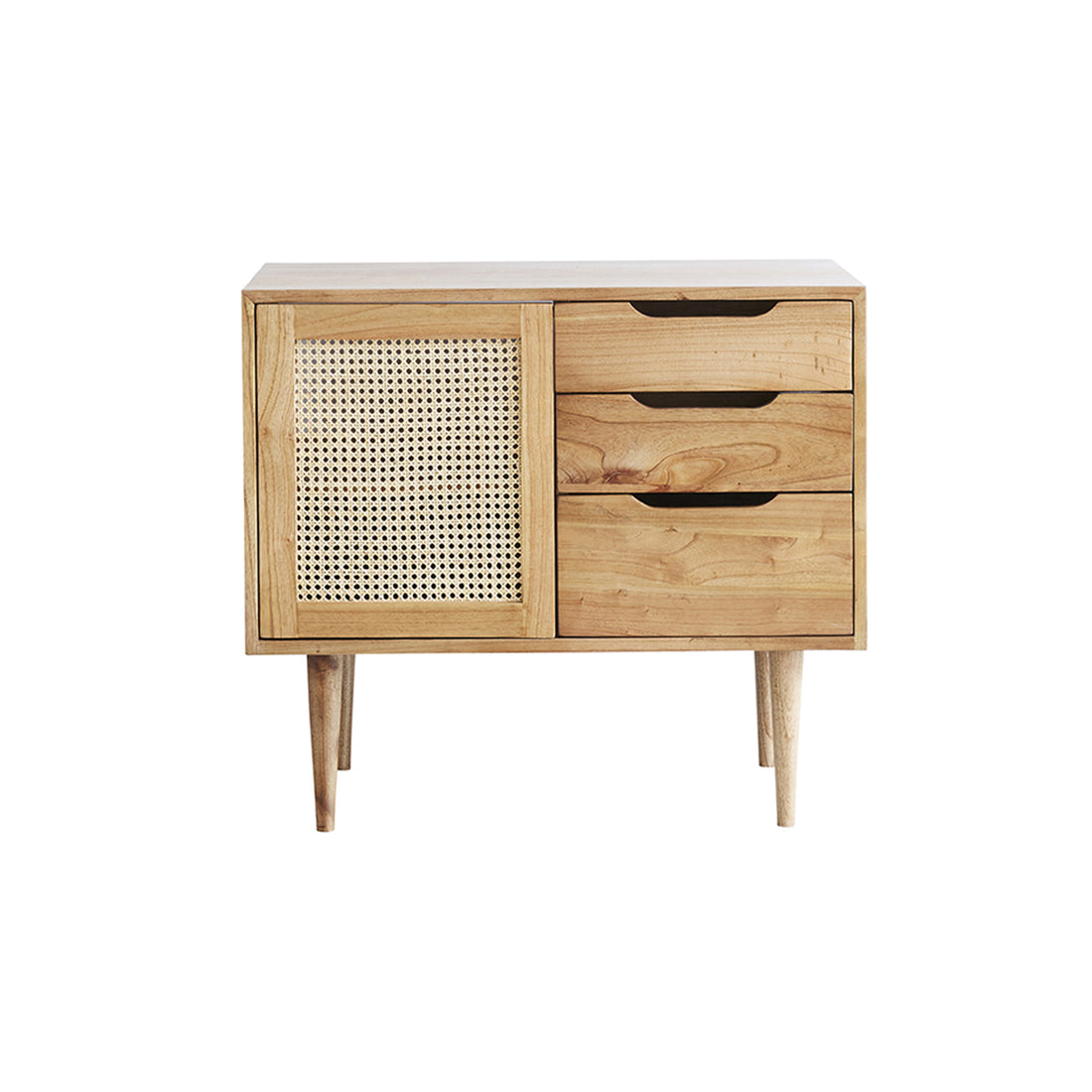 HANA - Mobile per lavabo in mindi massello e cannage 85 cm