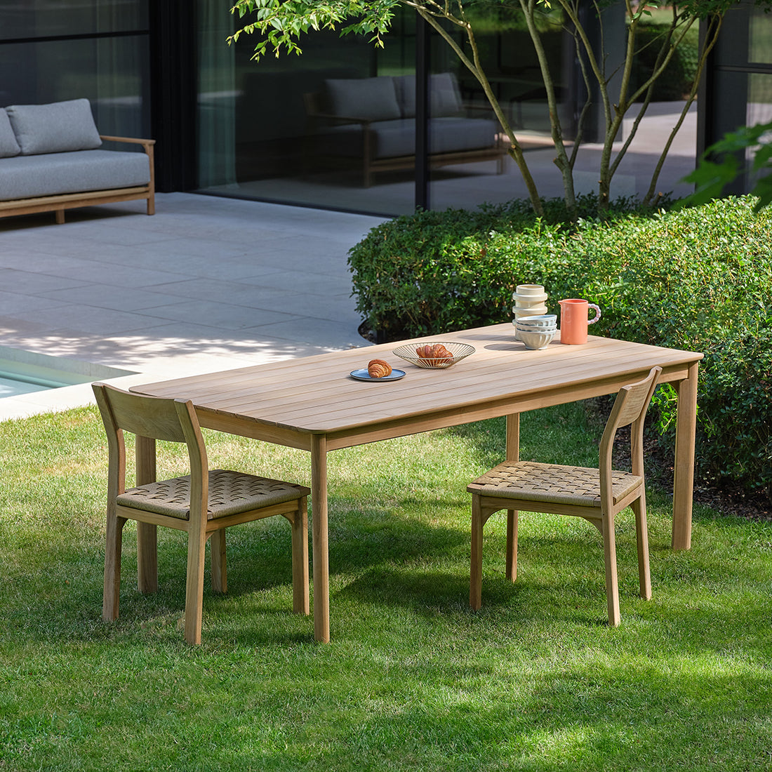 PIANA - Tavolo da giardino in teak massiccio per 8 persone