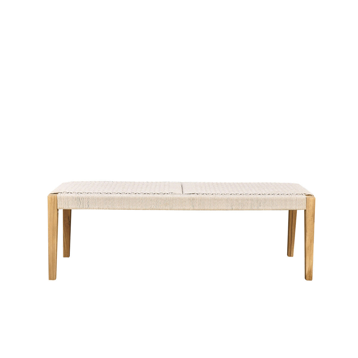 LIVIE - Panca da giardino in teak massello e corda beige