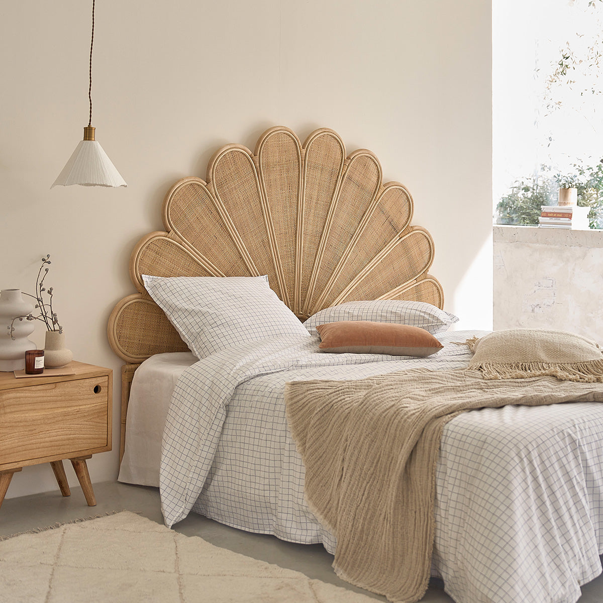 ROMY - Testiera in rattan e midollino 180 cm