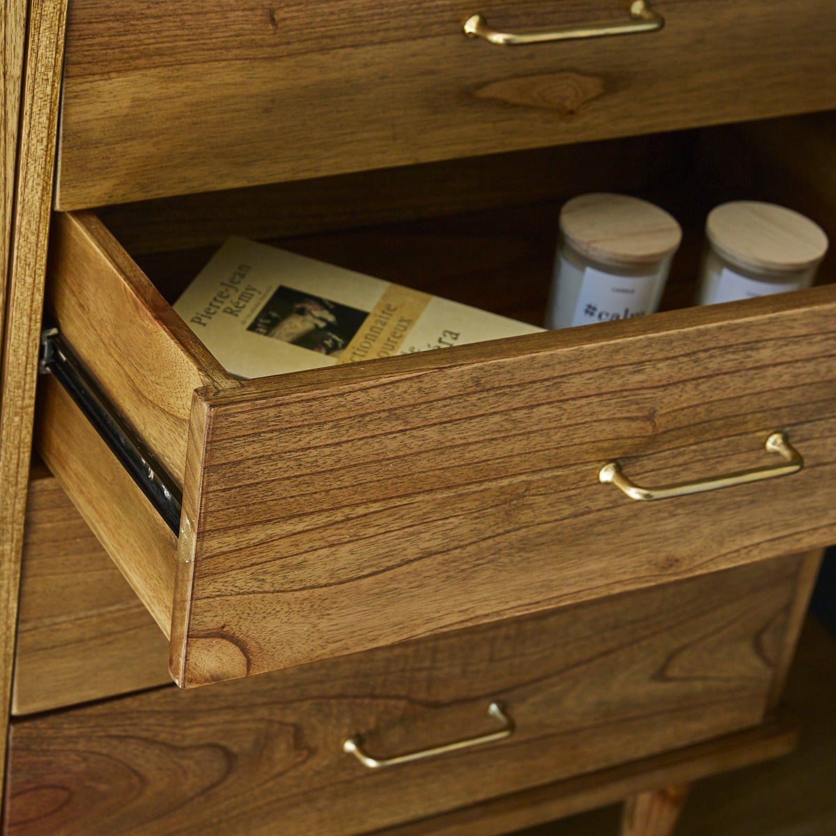 PIA - Cassettiera retrò in mindi massello 105 cm