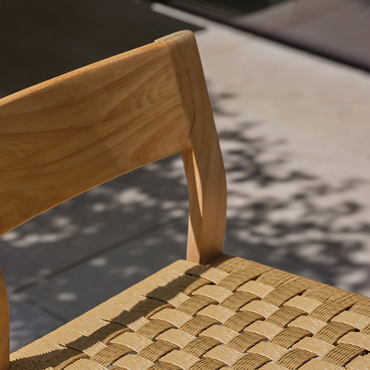 PIANA - Sedia da bar da giardino in teak massiccio di prima qualità