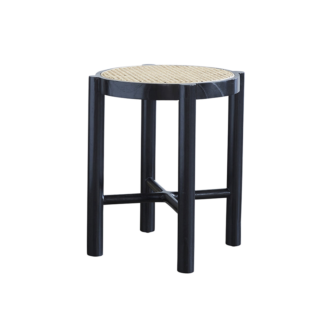 ARON - Comodino in mogano massello e cannage 40 cm