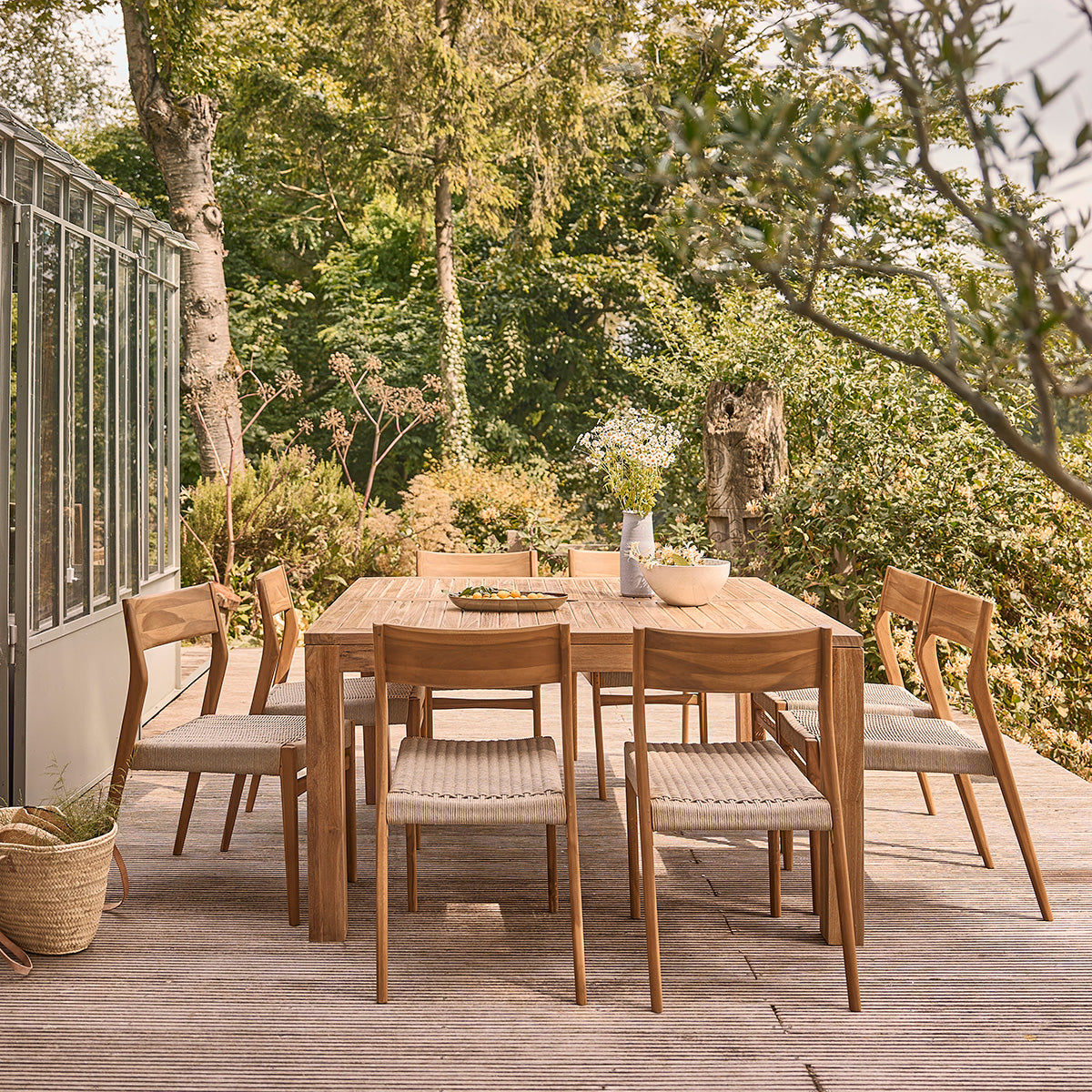 LIVIE - Set di mobili da giardino in teak massello 8 pers.