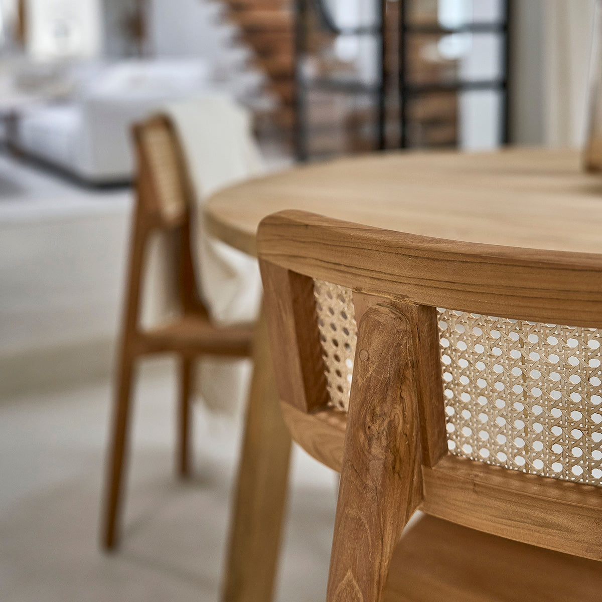 SIXTINE - Sedia in teak massello e midollino