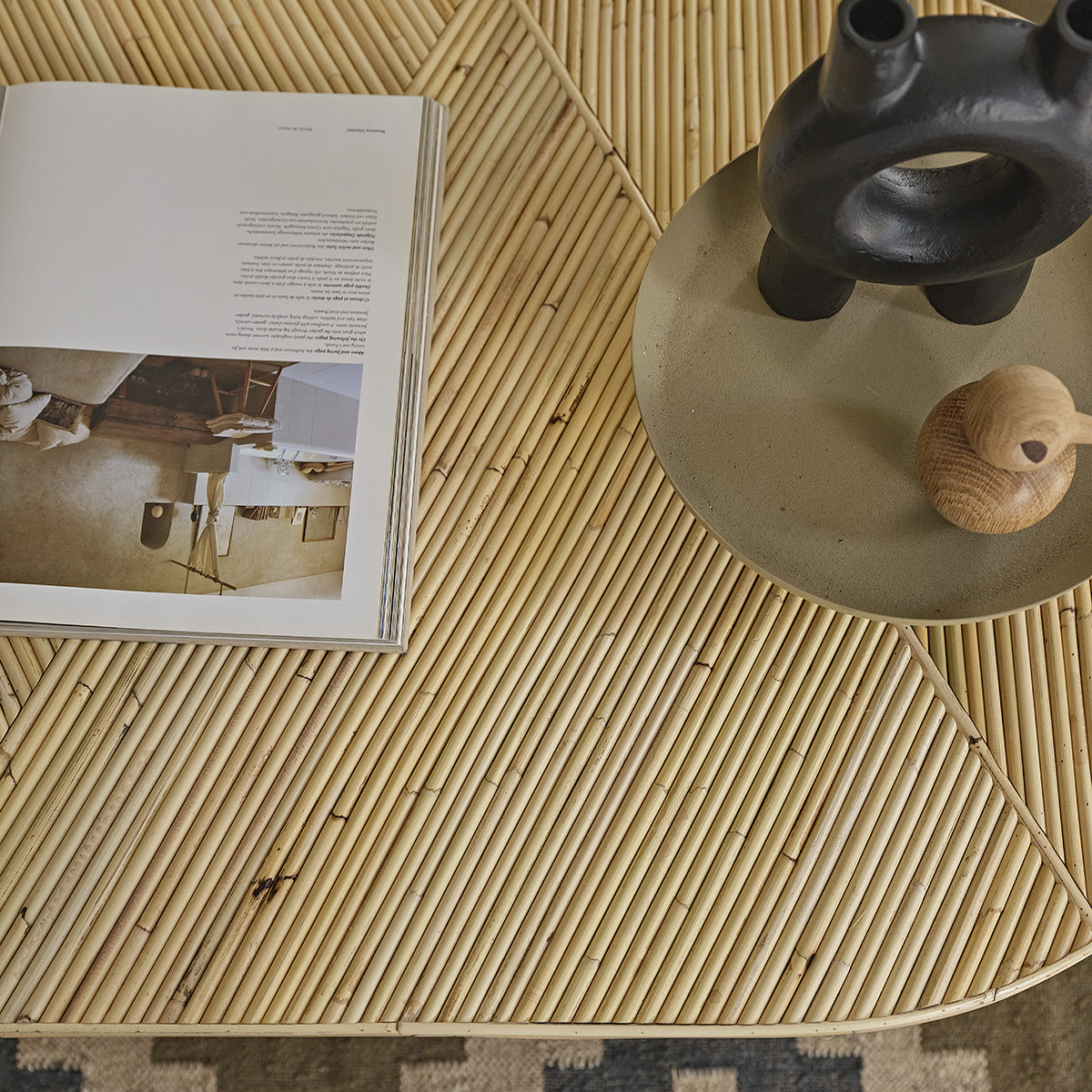 ALMA - Tavolino in cannage di rattan 120 cm