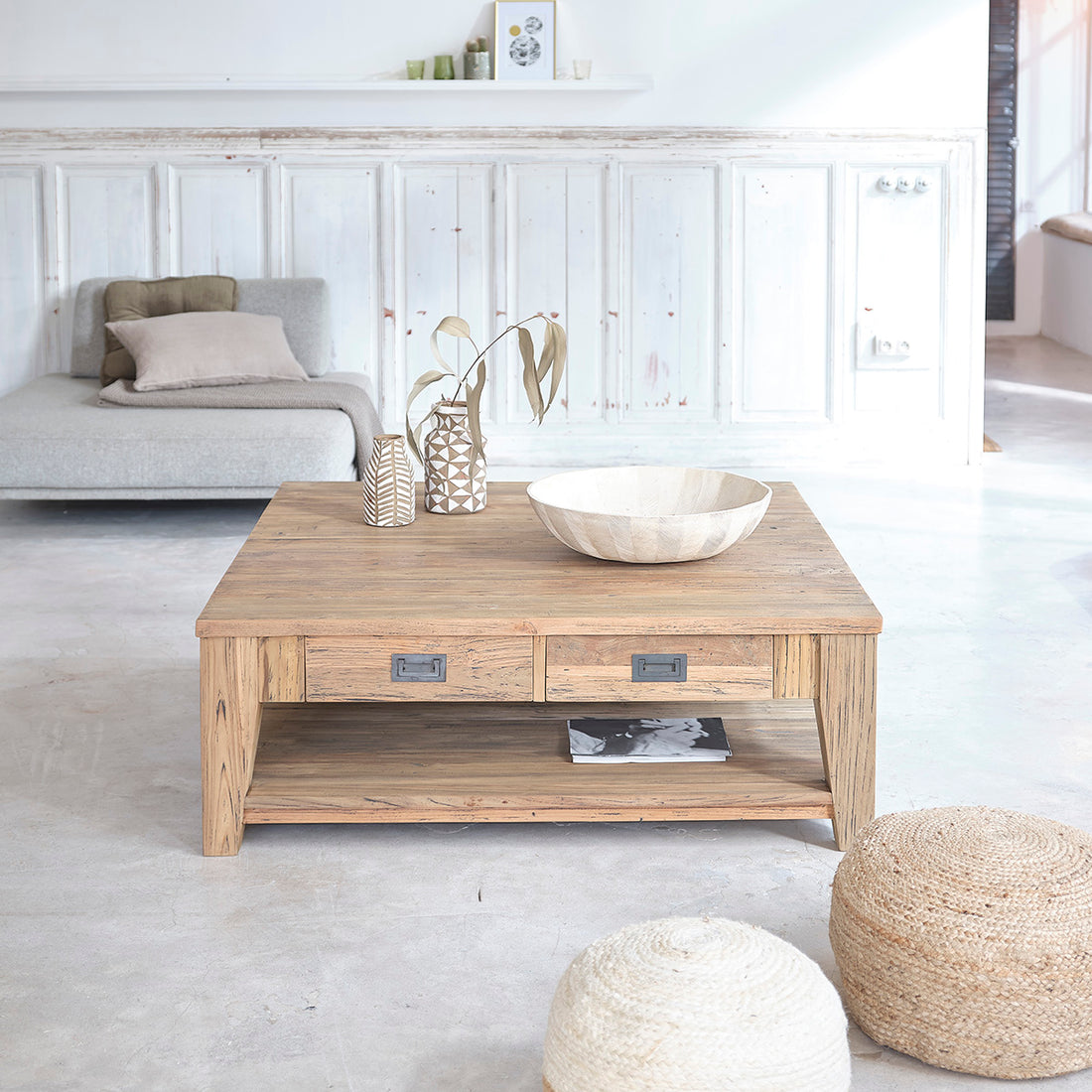 CARGO - Tavolino in teak massello riciclato 120 cm